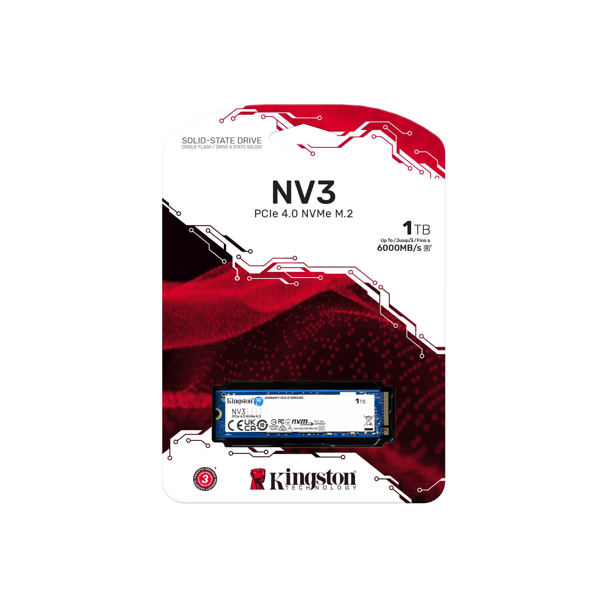 SSD M2 NVMe KINGSTON NV3 1TB GEN4 6.0GB par Sec